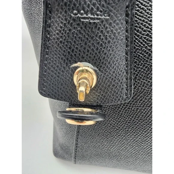 Coach Ava Tote Crossgrain Black Leather Shoulder Bag with Gold F57526 - Picture 15 of 15